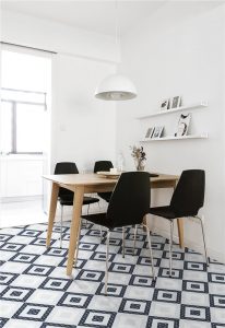 Rock Patterned Geometric Tile In Your Kitchen_geometric floor tiles for clean dining room