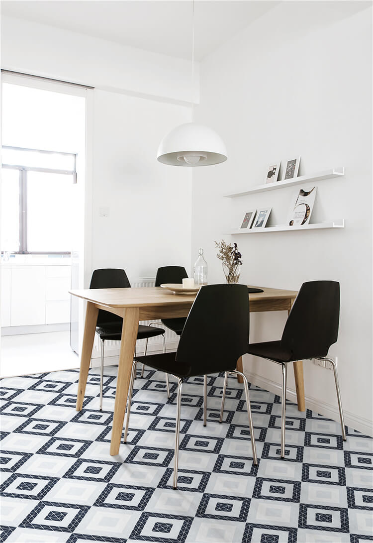Rock Patterned Geometric Tile In Your Kitchen_geometric floor tiles for clean dining room