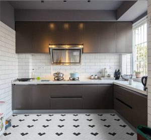 Rock Patterned Geometric Tile In Your Kitchen_sweet kitchen style with heart patterned tiles