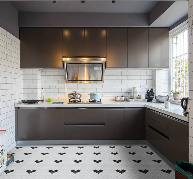 Rock Patterned Geometric Tile In Your Kitchen_sweet kitchen style with heart patterned tiles