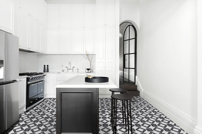 2” black white geometric kitchen tiles T2-CS-MQB