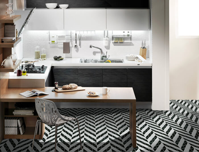 Ant Tile Triangle Tiles, Black And White Patterned Kitchen Floor Tiles