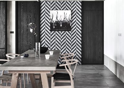 T2-CS-TTB_living space with black white geometric pattern wall tiles