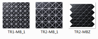 matte black triangle mosaic tiles