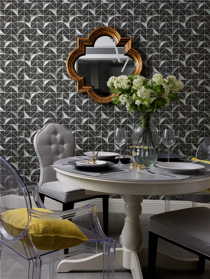 free style triangle mosaic tiles for feature wall