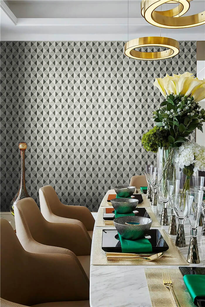 geometric tile design for bold wall design