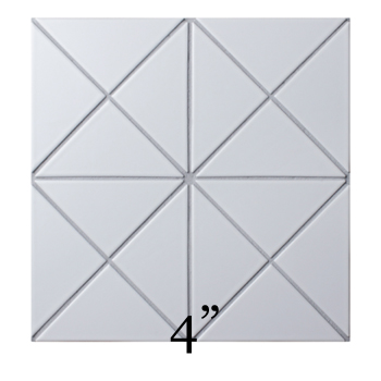 cross junction 4 inch white triangle tile mosaic