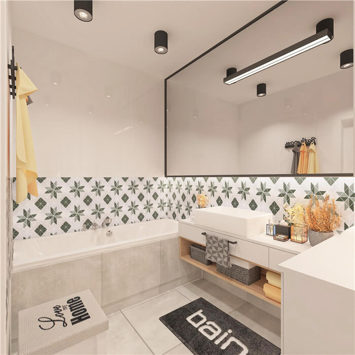 2” blossom pattern geometric shape tile TR2-CH-BL2 for bath backsplash