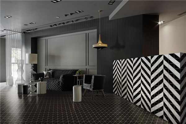 black triangle tiles buy for living room floor T4-MB-PL