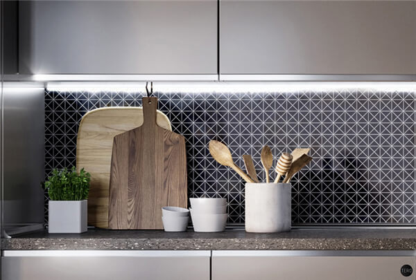 triangle black mosaic tiles for kitchen backsplash TR1-GB