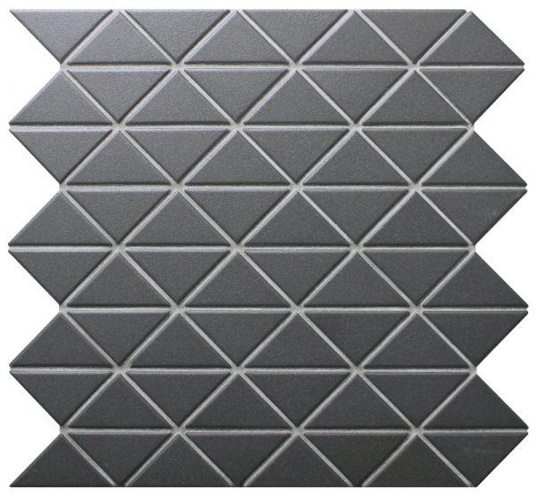 T2-UB-PZ_2 inch triangle shape unglazed porcelain black mosaic tiles backsplash (1)