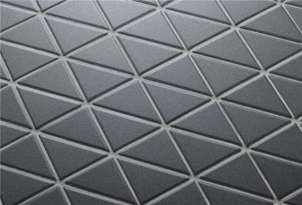 T2-UB-PZ_2 inch triangle shape unglazed porcelain black mosaic tiles backsplash (2)