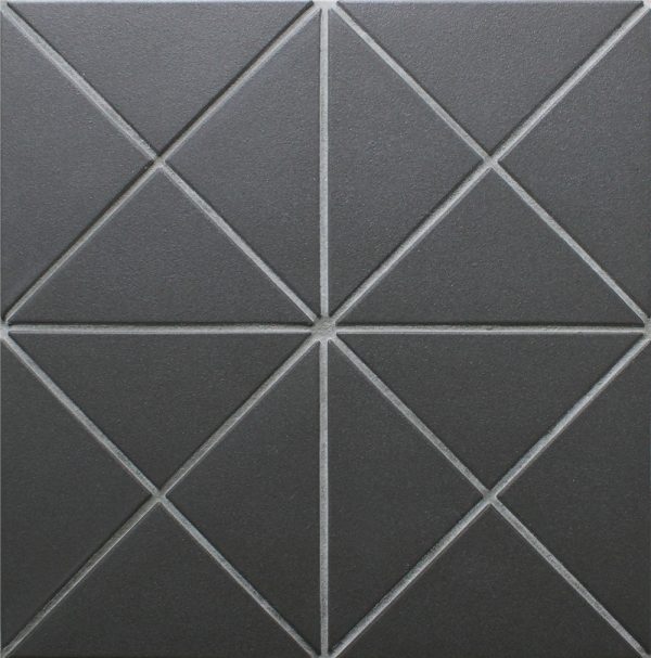 T4-CSB-PC-4 inch unglazed porcelain triangle black mosaic tiles for kitchen flooring (1)