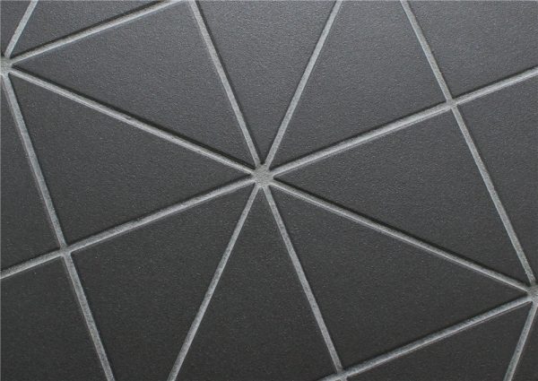 T4-CSB-PC-4 inch unglazed porcelain triangle black mosaic tiles for kitchen flooring (2)