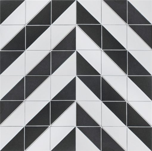 T4-CS-FD-4 inch unglazed twist chevron pattern porcelain triangle mosaic tiles for interior wall (1)