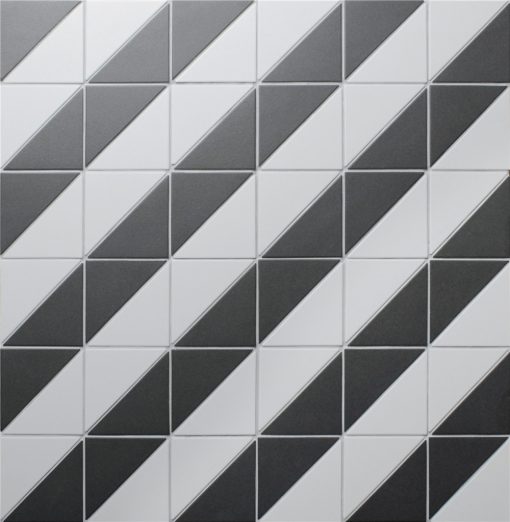 T4-CS-FD-4 inch unglazed twist diagonal pattern porcelain triangle mosaic tiles for flooring (1)
