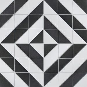 T4-CS-FD-4 inch unglazed twist maze pattern porcelain triangle mosaic tiles for hotel floor (1)