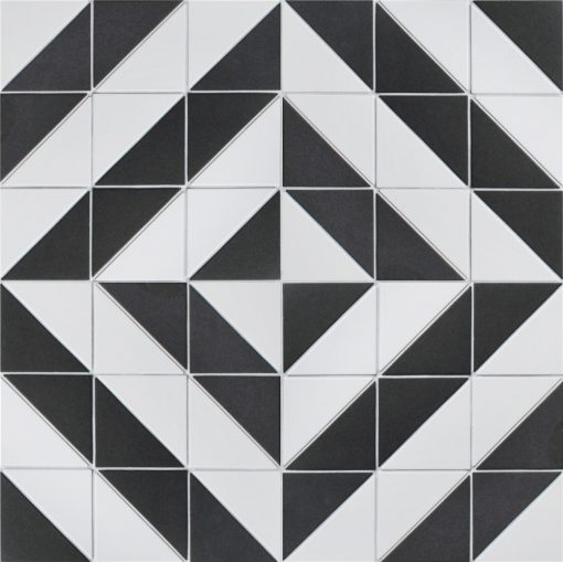 T4-CS-FD-4 inch unglazed twist maze pattern porcelain triangle mosaic tiles for hotel floor (1)