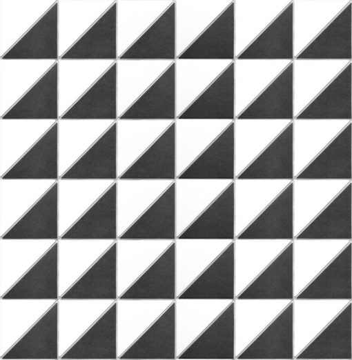 T4-CS-FR-4 inch unglazed black white forest pattern triangle geometric tiles (2)