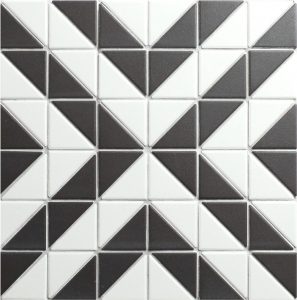 T2-CS-MQA-2 inch black and white magic cube triangle mosaic geometric bathroom floor tiles (1)