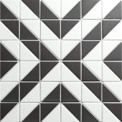 T2-CS-MQA-2 inch black and white magic cube triangle mosaic geometric bathroom floor tiles (1)