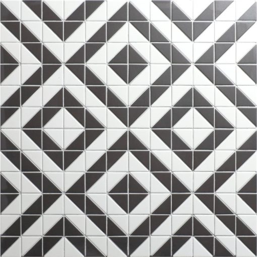 T2-CS-MQA-2 inch black and white magic cube triangle mosaic geometric bathroom floor tiles (2)