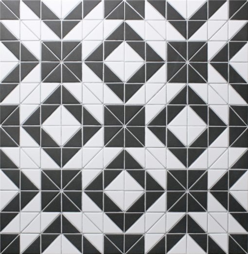T2-CS-MQB-2 inch fullbody black white porcelain geometric mosaic kitchen floor tiles (3)