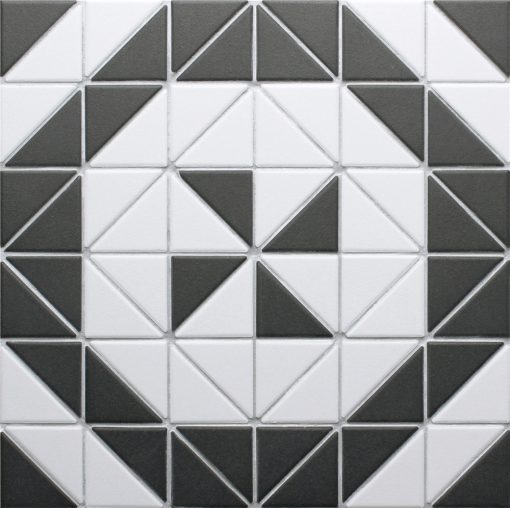 T2-CS-WM-2 inch fullbody porcelain black white windmill geometric mosaic floor tile patterns (1)
