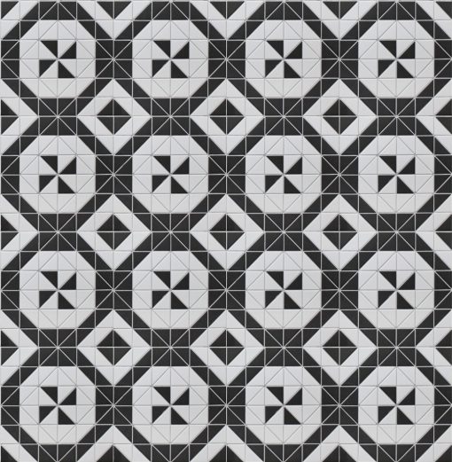 T2-CS-WM-2 inch fullbody porcelain black white windmill geometric mosaic floor tile patterns (3)