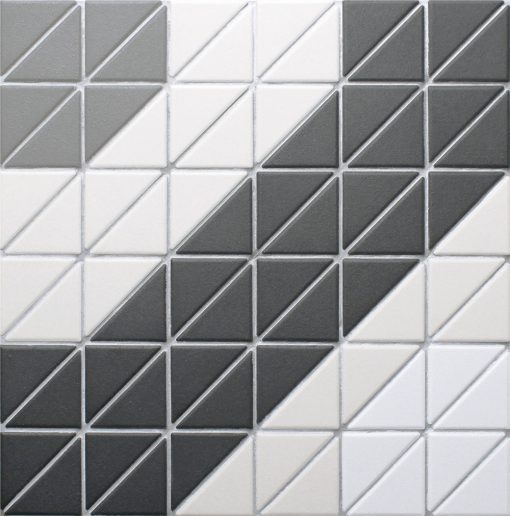 T2-CSD-BTM-2 inch unglazed nati-slip bowtie geometric pattern floor tiles triangle mosaic (4)