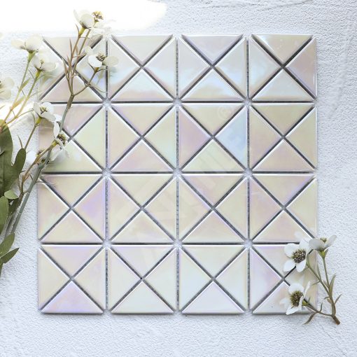 TR2-IRD-GWP-2 inch triangle porcelain white iridescent mosaic tiles (3)