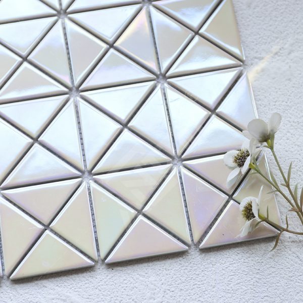 TR2-IRD-GWP-2 inch triangle porcelain white iridescent mosaic tiles (5)