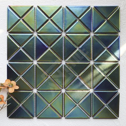 TR2-IRD-MBP-2 inch triangle porcelain matte iridescent mosaic tile bathroom (7)