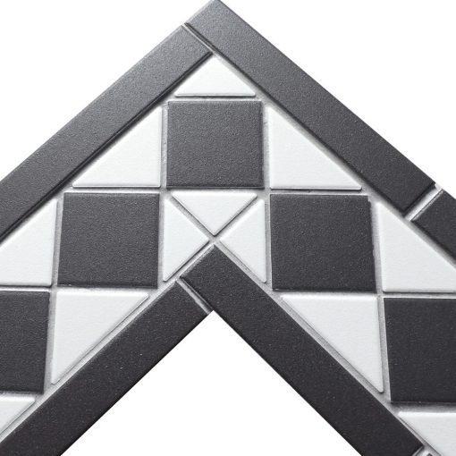 C-T2-CS-unglazed porcelain black and white corner tile design (1)