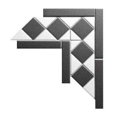 C-T2-CS-unglazed porcelain black and white corner tile design (4)
