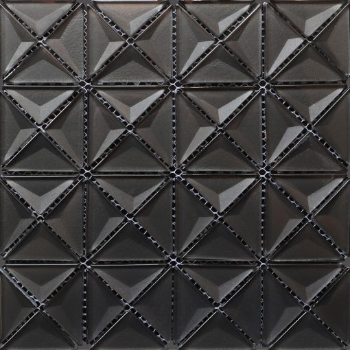GZOM7201-2 inch dark grey 3d glass triangle backsplash tile mosaic (1)