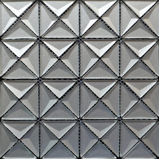 GZOM7201- 2 inch light grey 3d glass tile triangle mosaic (2)