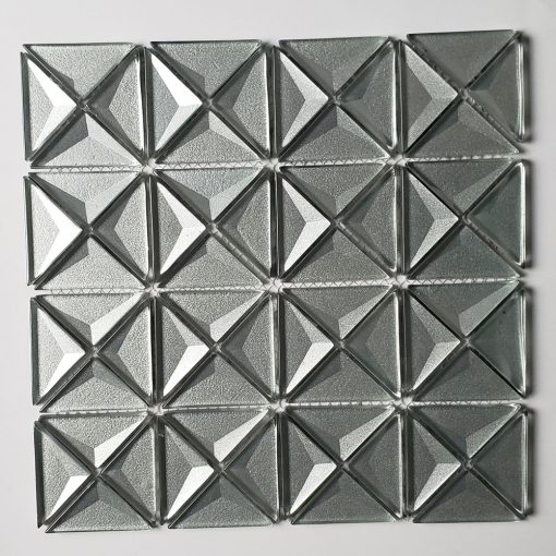 GZOM7201- 2 inch light grey 3d glass tile triangle mosaic (4)