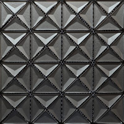 GZOM7202-2 inch mid grey 3d glass mosaic triangle pattern tiles (1)