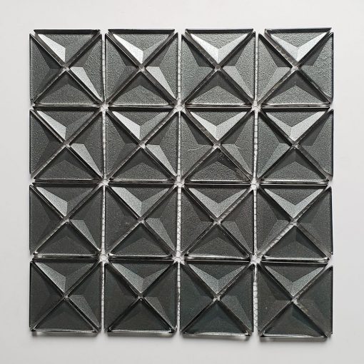 GZOM7202-2 inch mid grey 3d glass mosaic triangle pattern tiles (2)