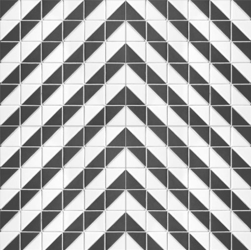 T2-CS-DG-2 inch porcelain diagonal twist black and white tile patterns triangle mosaic (3)