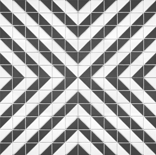 T2-CS-DG-2 inch porcelain diagonal twist black and white tile patterns triangle mosaic (4)