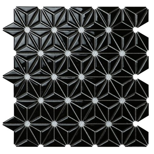CZG103CD-wholesale mini triangle flower pattern porcelain black mosaic tiles (4)