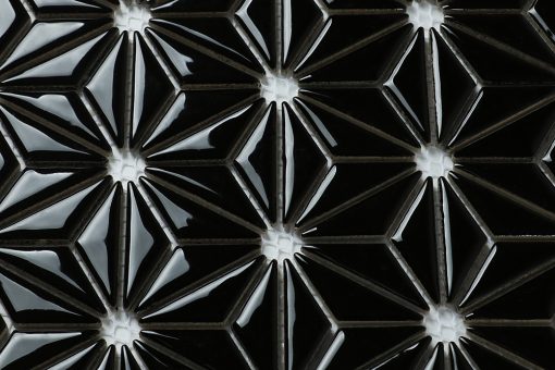 CZG103CD-wholesale mini triangle flower pattern porcelain black mosaic tiles (5)