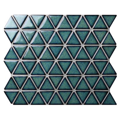 CZO734A-wholesale 2 inch triangle shape porcelain glazed dark green mosaic tiles for backsplash wall (1)