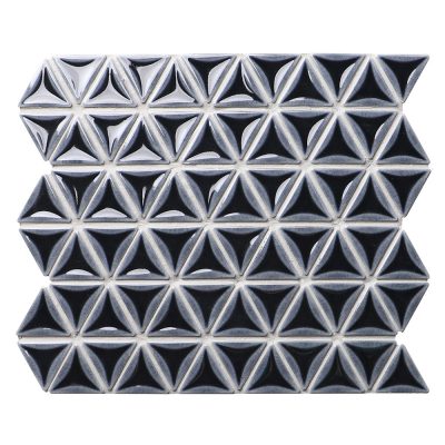 ZOB1103-foshan supplier concave dark blue porcelain triangle mosaic tiles (1)