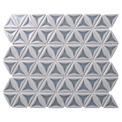ZOB1313-foshan wholesale glazed concave triangle shape grey porcelain mosaic tiles for bathroom designs (1)