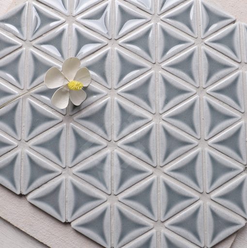 ZOB1313-foshan wholesale glazed concave triangle shape grey porcelain mosaic tiles for bathroom designs (3)