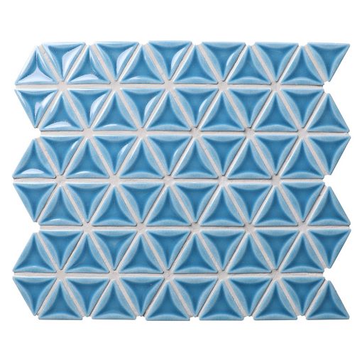 ZOB1610-foshan wholesale 2 inch concave traingle shape sky blue porcelain mosaic bathroom feature wall (1)