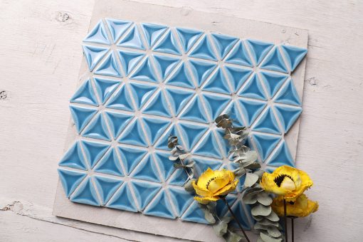 ZOB1610-foshan wholesale 2 inch concave traingle shape sky blue porcelain mosaic bathroom feature wall (6)